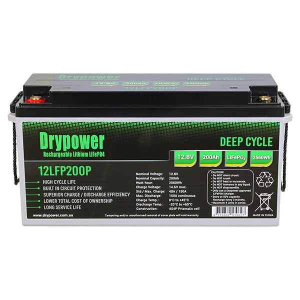 Drypower 12LFP200P 12V 200Ah Lithium Iron Phosphate (LiFePO4 ...