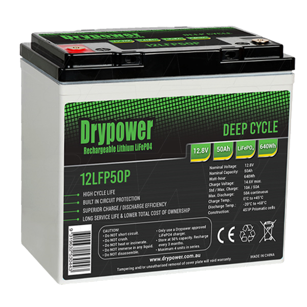 Drypower 12lfp50p 12v 50ah Lithium Iron Phosphate Lifepo4 Rechargeable Lithium Battery 4121